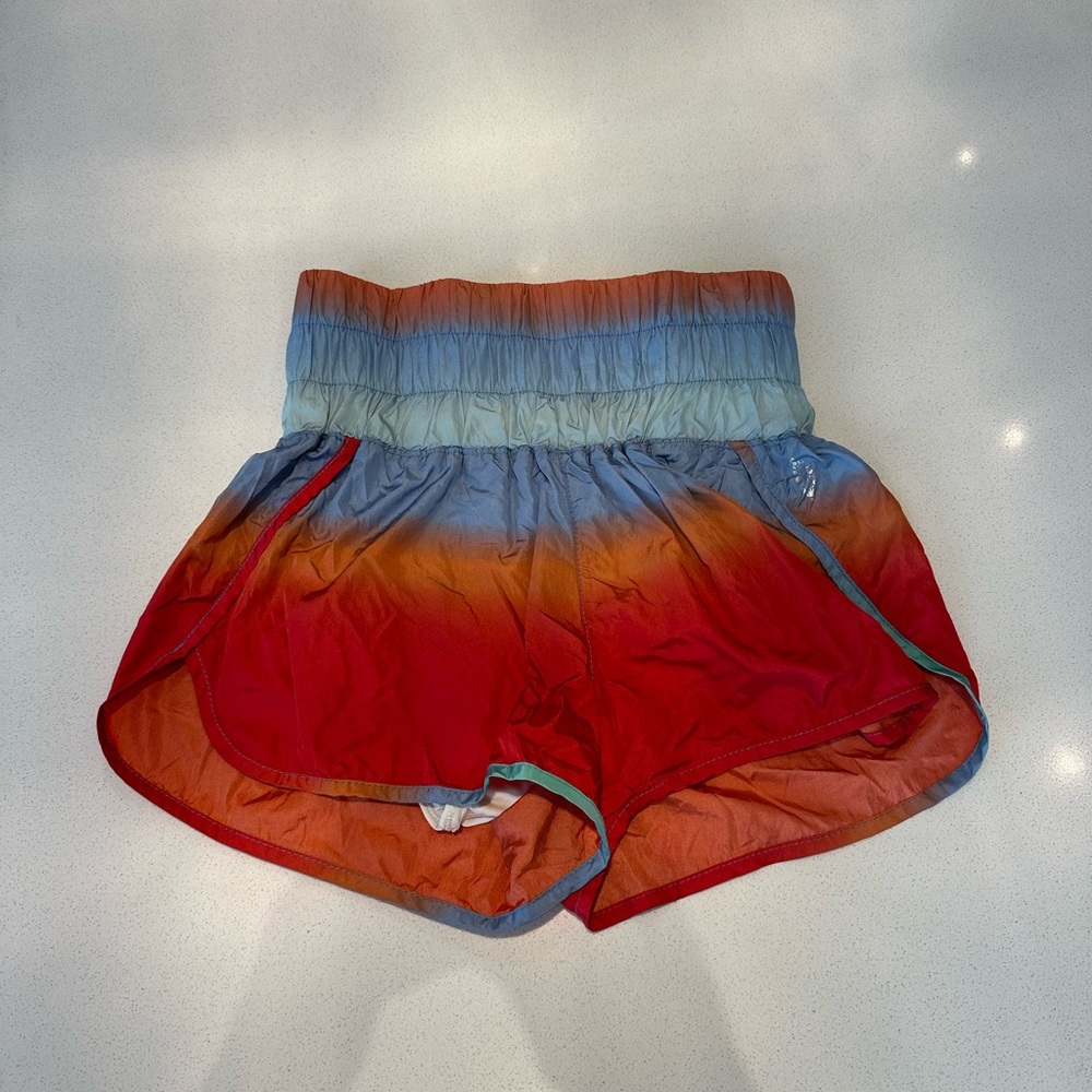 Gradient Red and Blue Women's Shorts - Picture 1 of 6